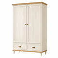 Armadio a due ante in MDF e legno bianco