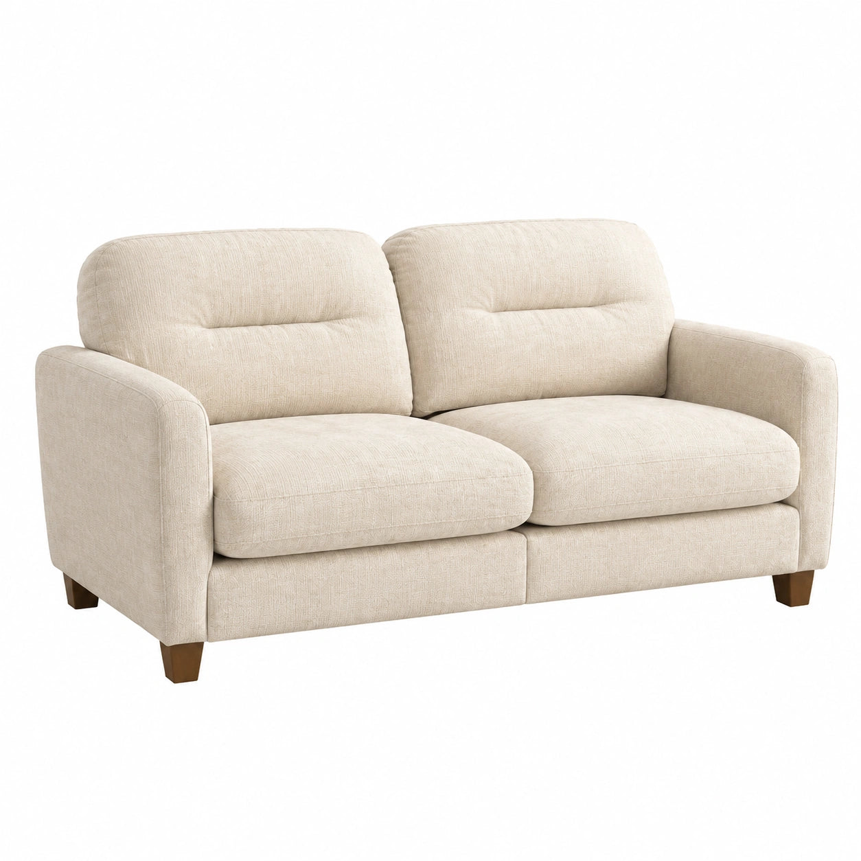 Divano 2 posti in tessuto poliestere con gambe in legno beige