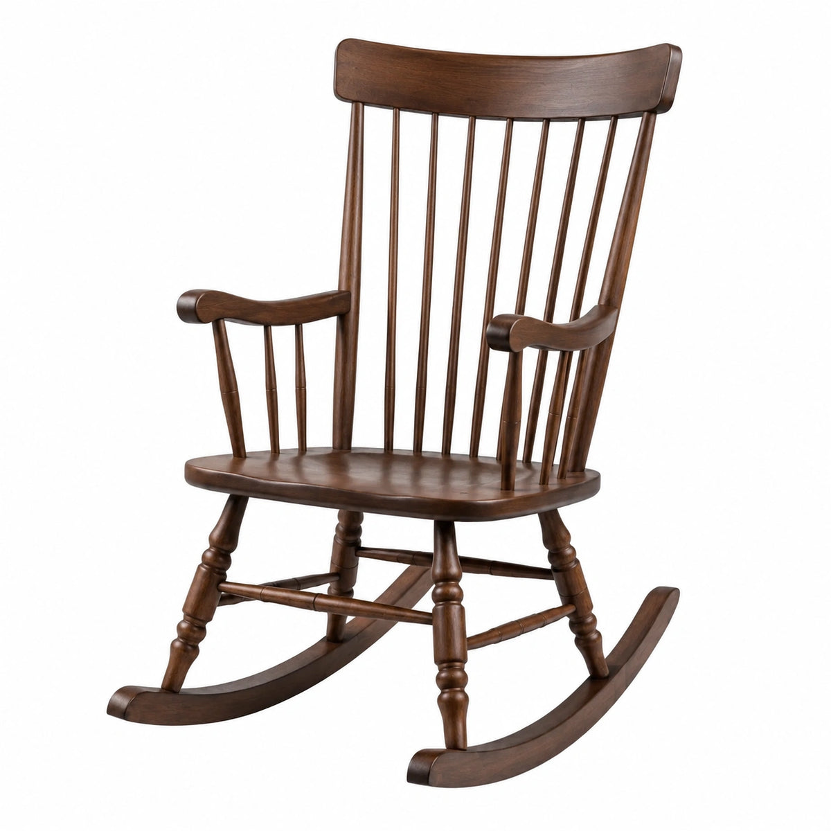 Sedia a dondolo in legno marrone