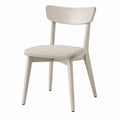 Sedia da pranzo in legno e tessuto beige