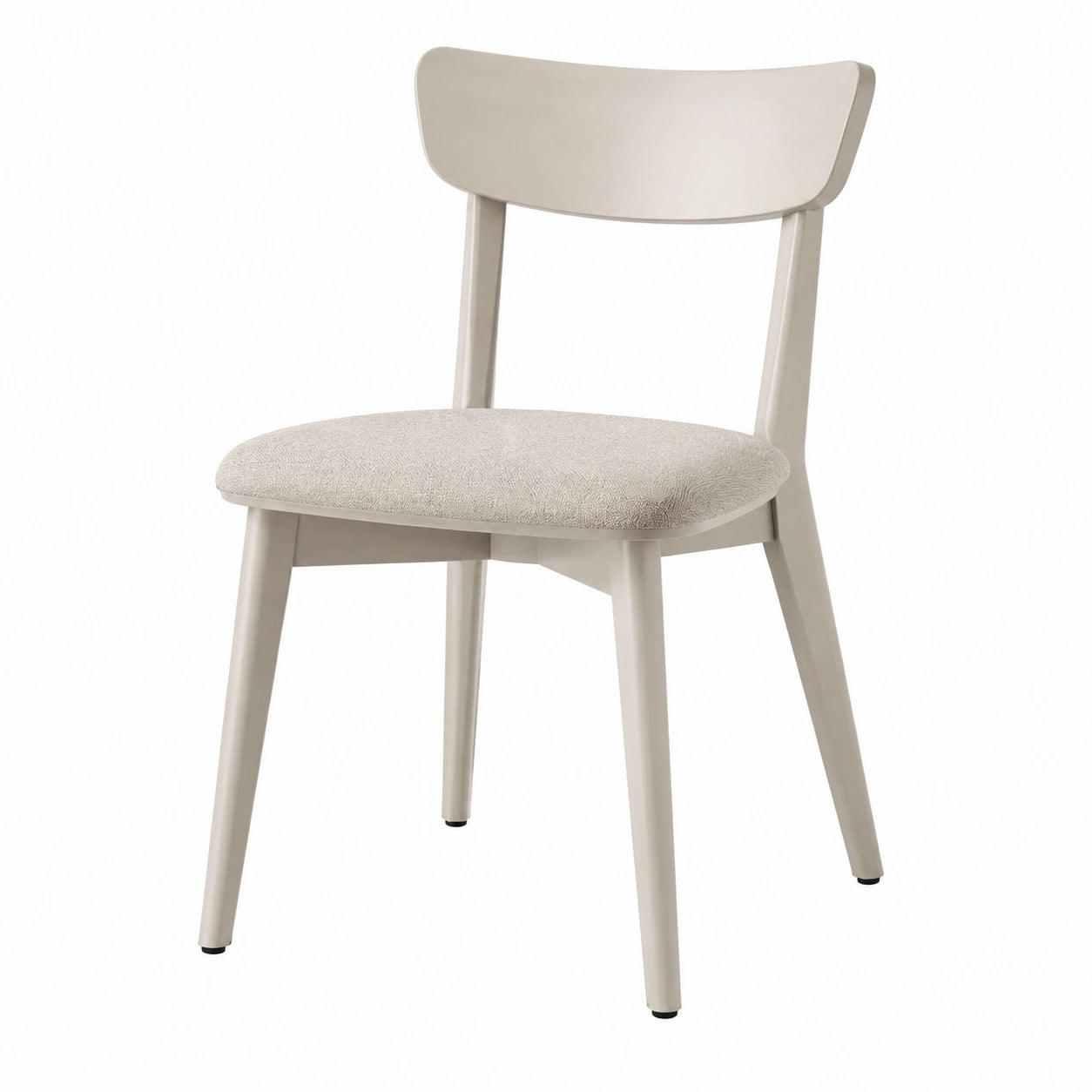 Sedia da pranzo in legno e tessuto beige
